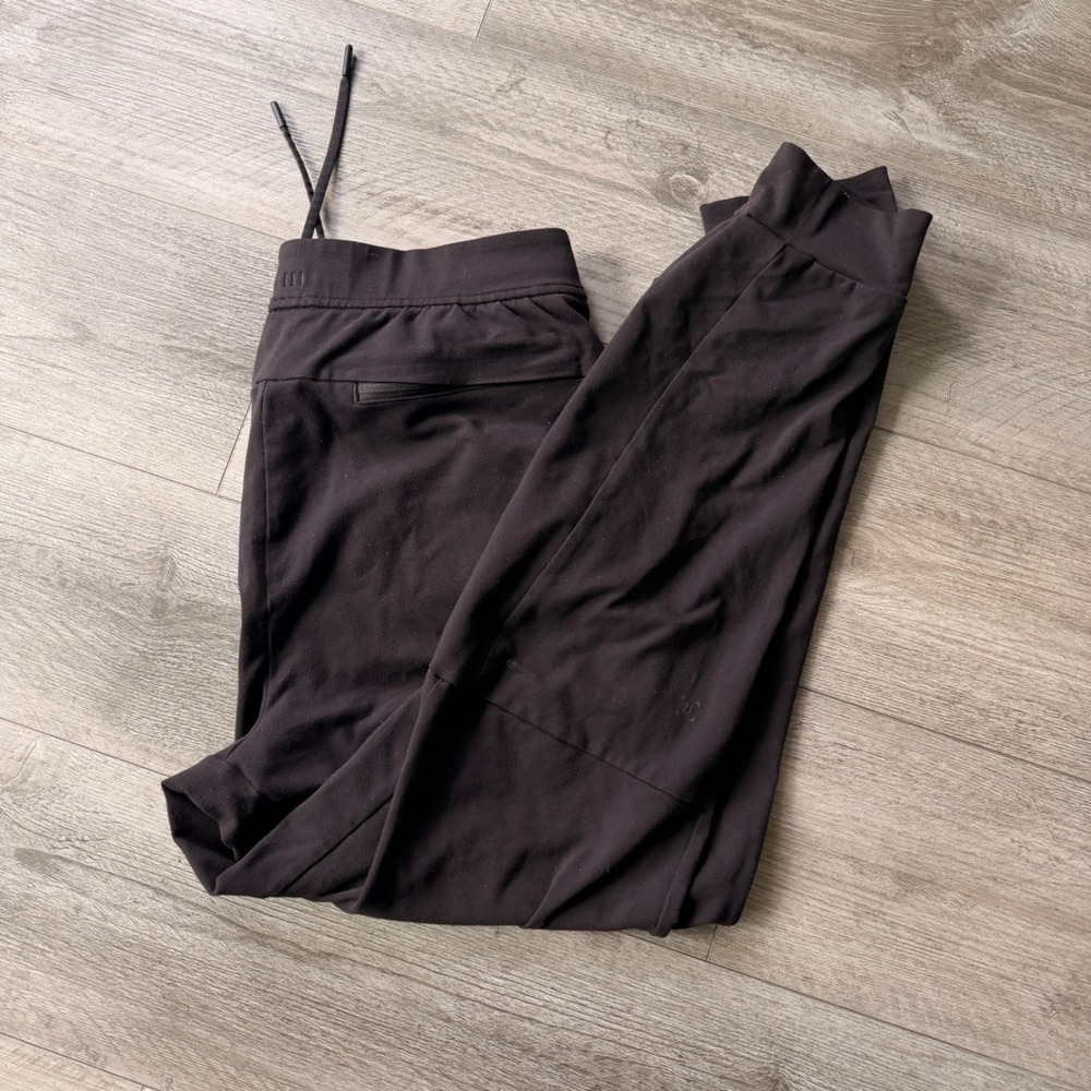 Lululemon Mens Large Black Joggers Drawstring Zip Pockets Cuffed Athletic